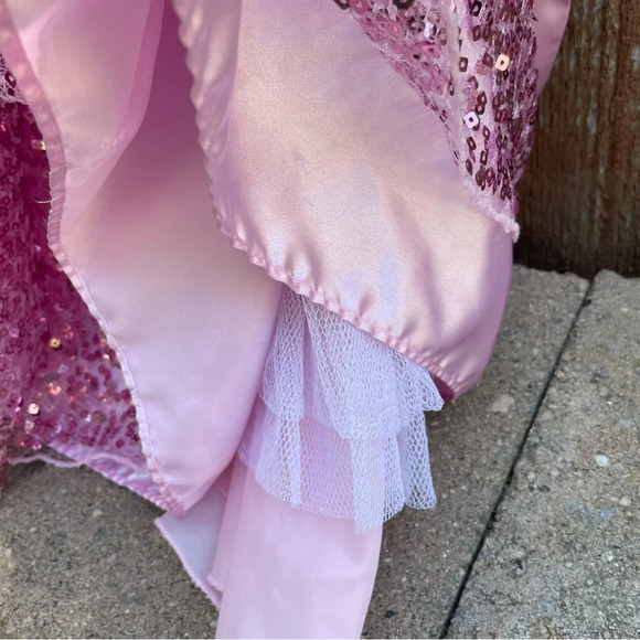 American Princess Pink Girls Dress with Sequin details, Sash and tulle skirt - Picture 8 of 11